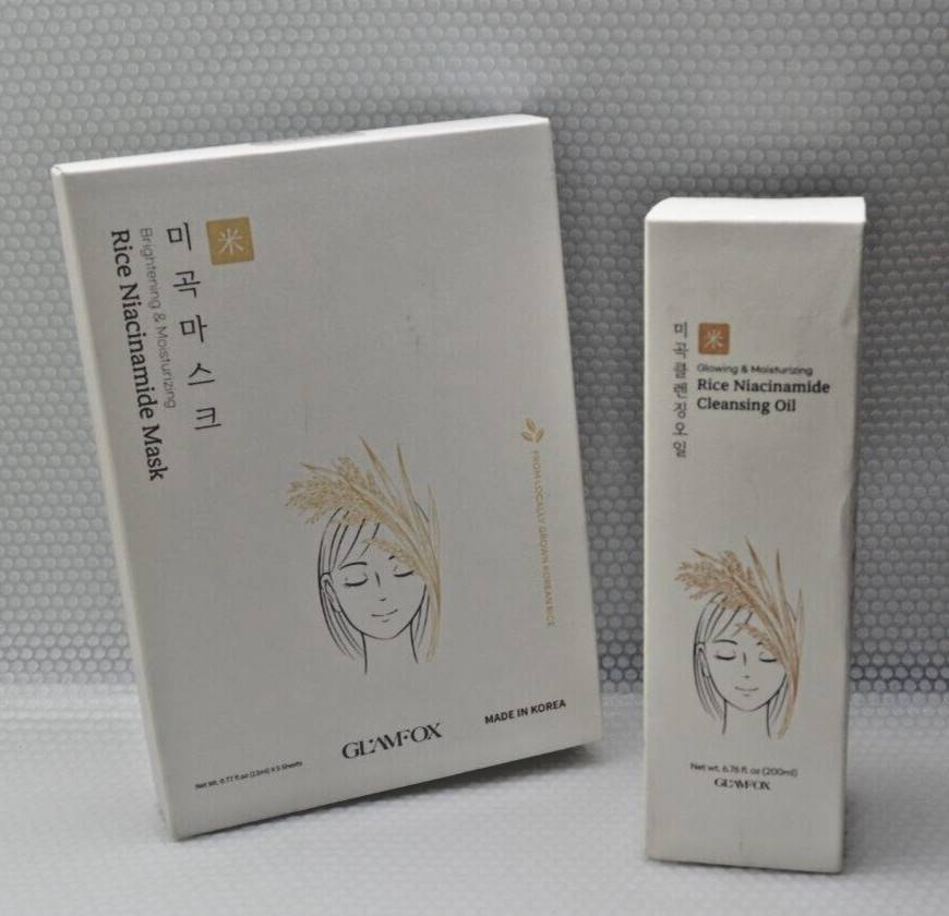GLAMFOX Rice Niacinamide Serum Brightening & Moisturizing Mask (Choose)