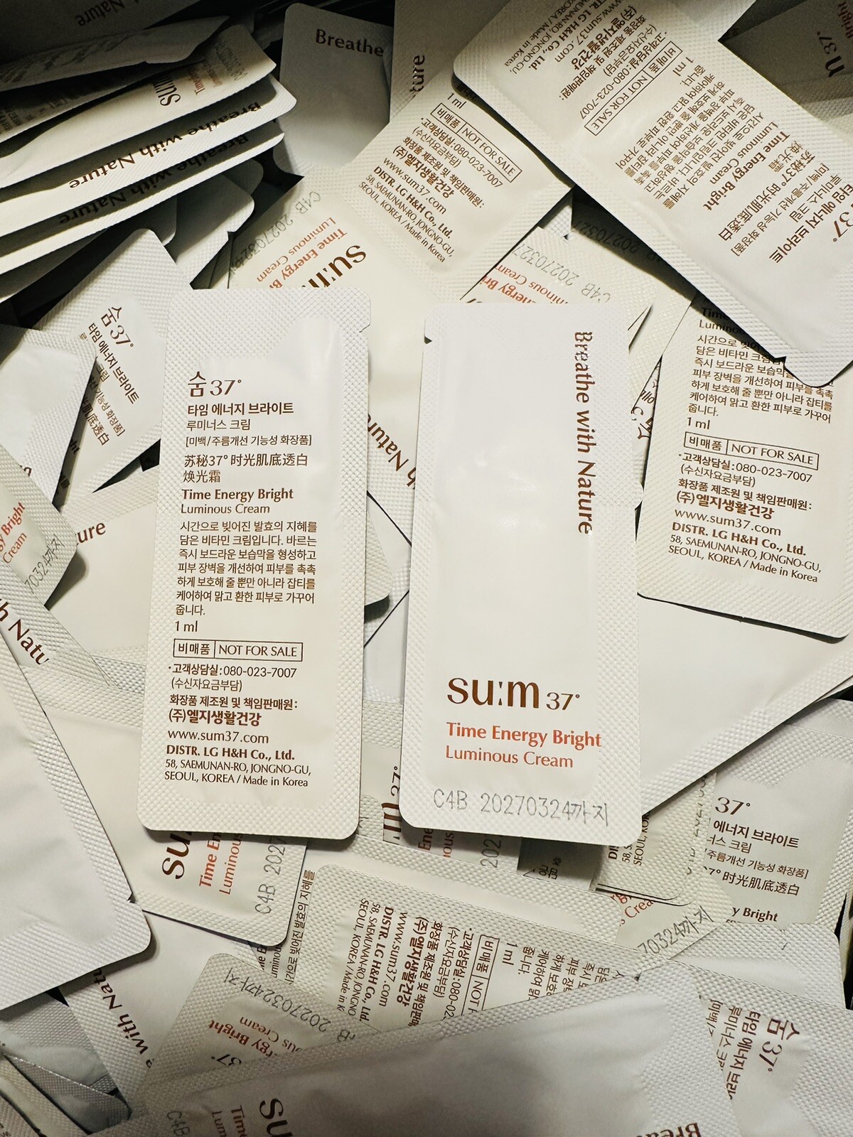 SU:M37 Time Energy Bright Luminous Cream 1ml x 50pcs SUM37