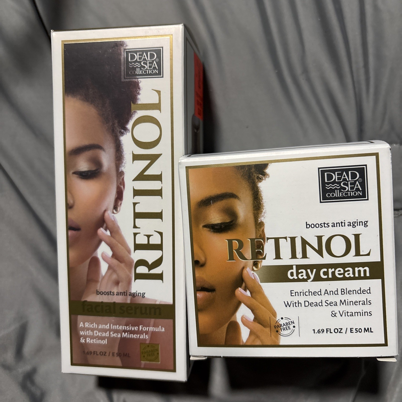 Dead Sea Collection Retinol Day Cream 1.69 oz And Facial Serum. New!