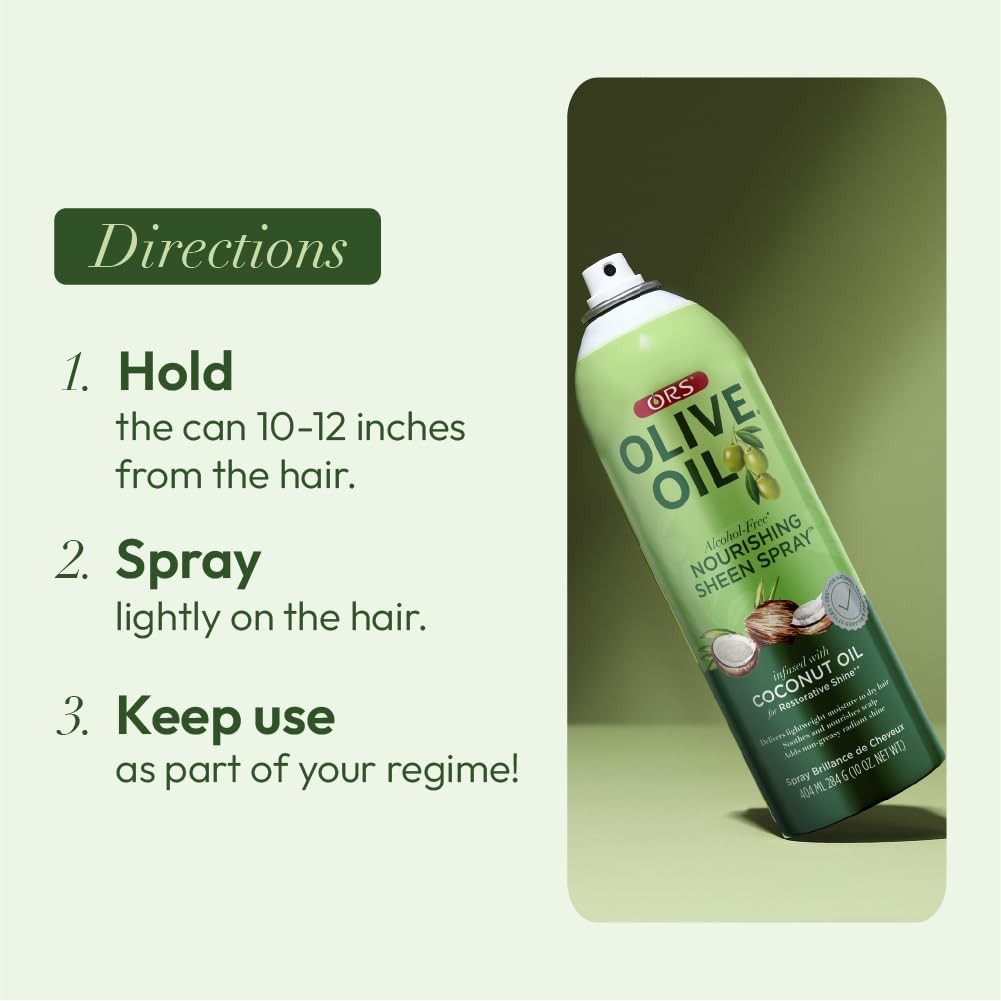 ORS Olive Oil Nourishing Sheen Spray infused 35.1 Ounce (Pack of 1), Clear