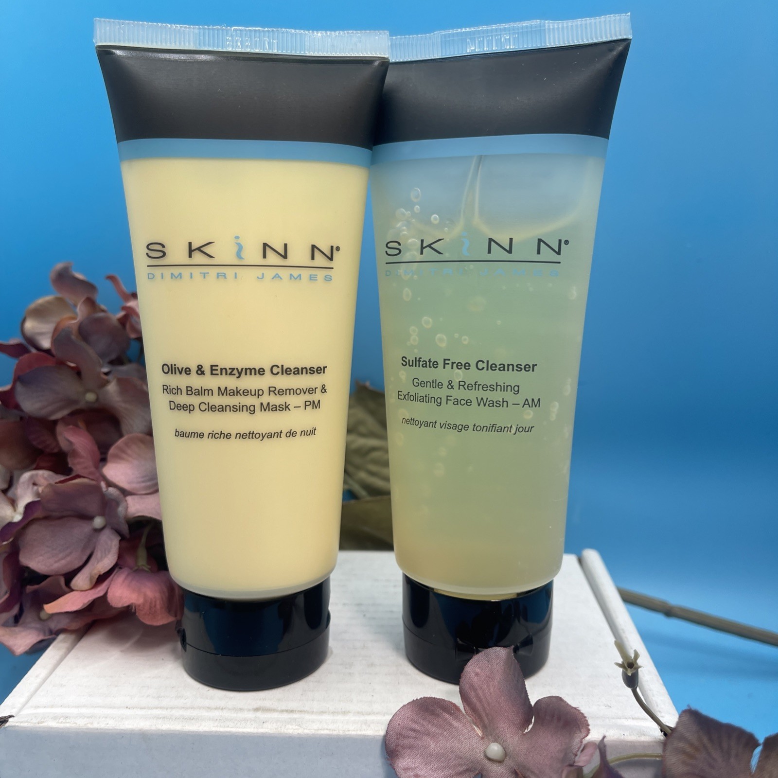SKINN Dimitri James Olive & Enzyme PM Sulfate Free Cleanser AM 4oz ea SK 6