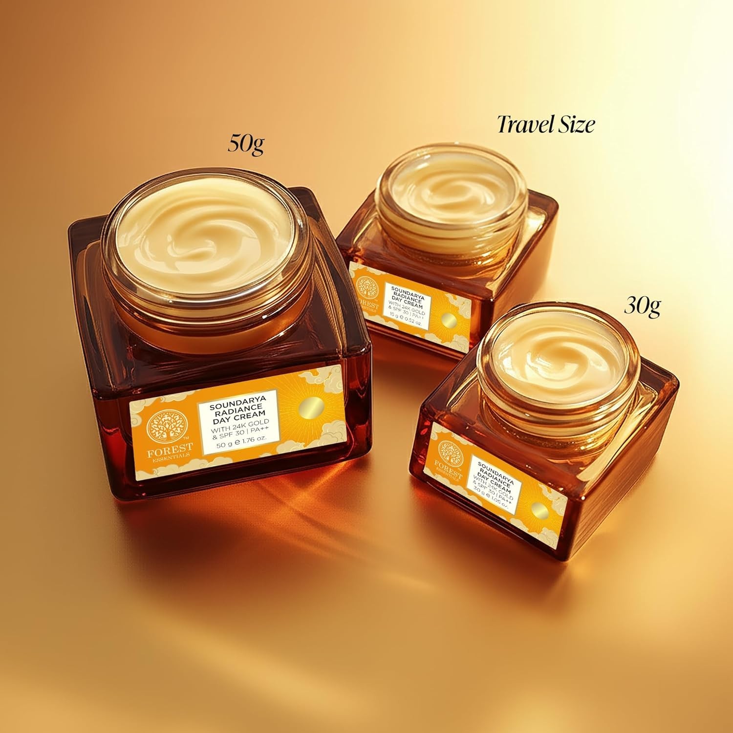 Forest Essentials Bestselling Soundarya Radiance Day Cream 24K Gold SPF 30, 50g