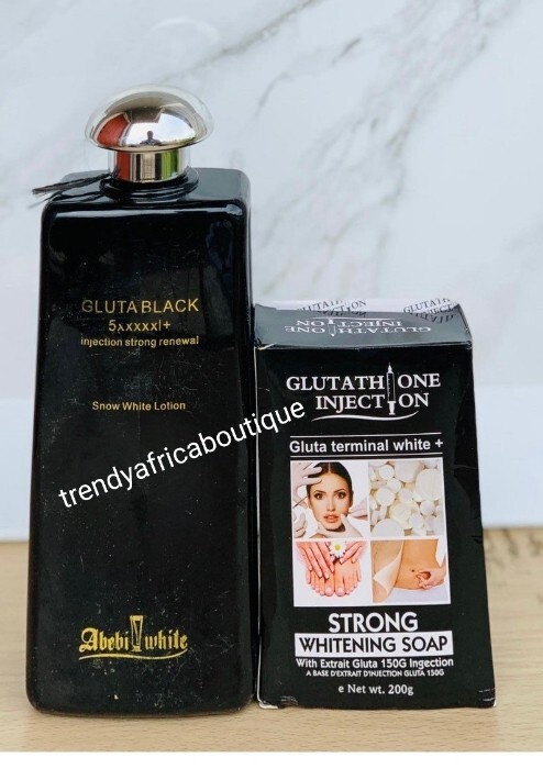 Abebi white Gluta Black Snow White Body Lotion & Exfoliating soap effective 👌
