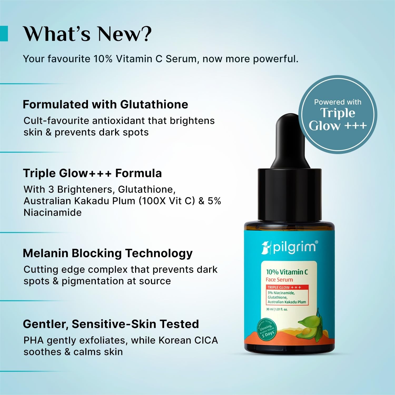 Pilgrim 10% Vitamin C Serum for Glowing Skin With 5% Niacinamide 30ml Pack Of 2