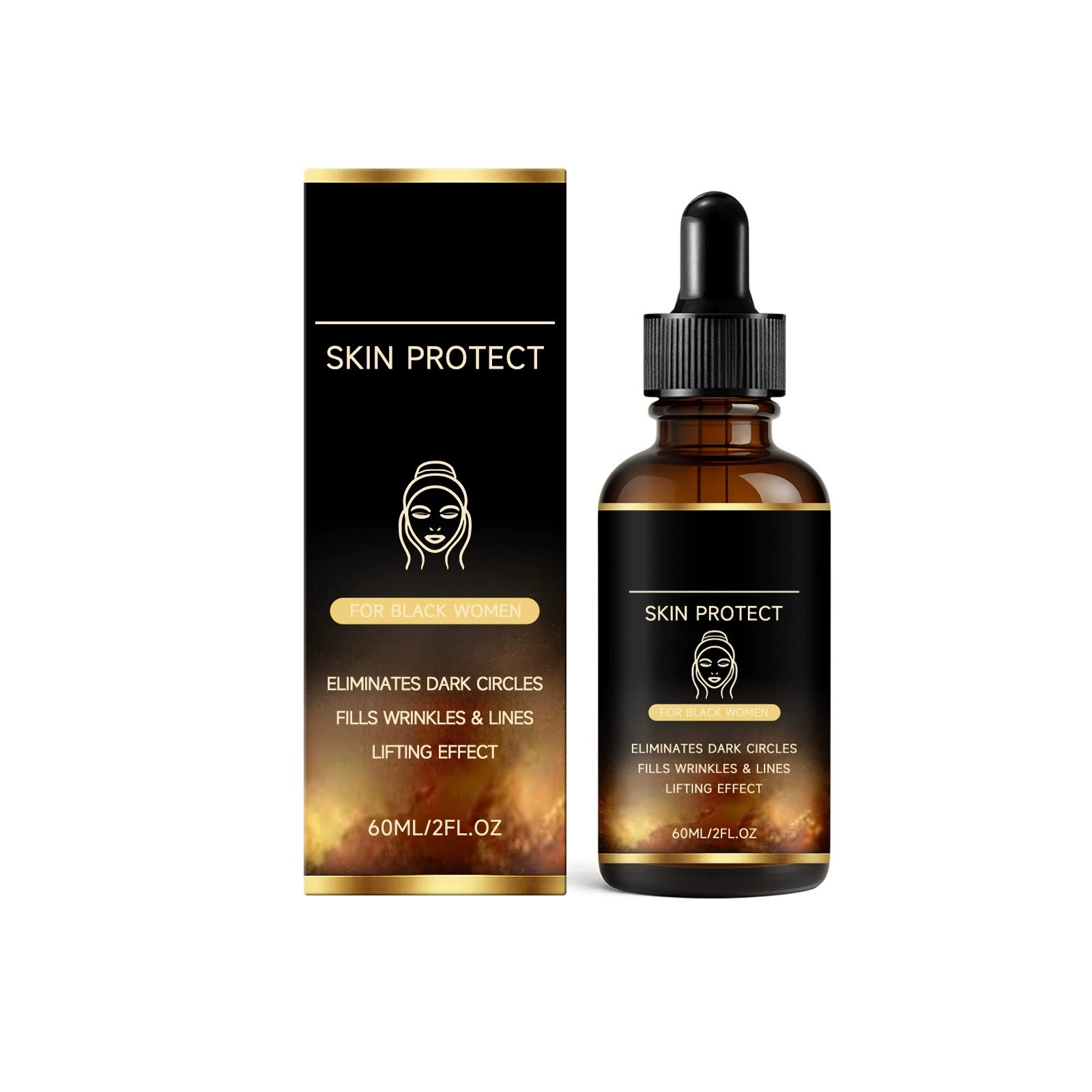 2PCS Skin Protect Serum Black Women Gentle Facial Skin Care Moisturizing Serum