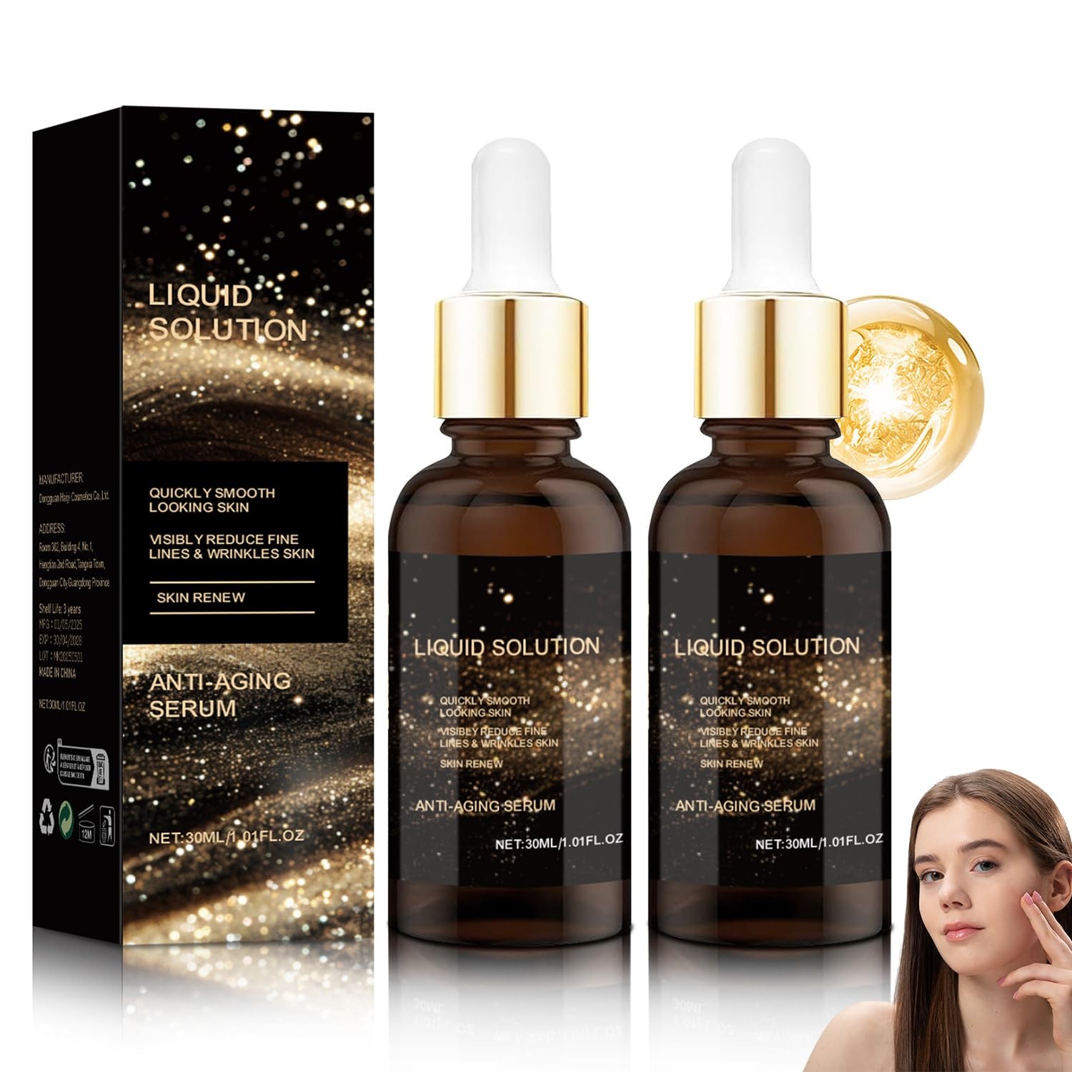 2 PCS Olavita Liquid Solution Anti Aging Serum, Intensely Firms Skin Antiaging..