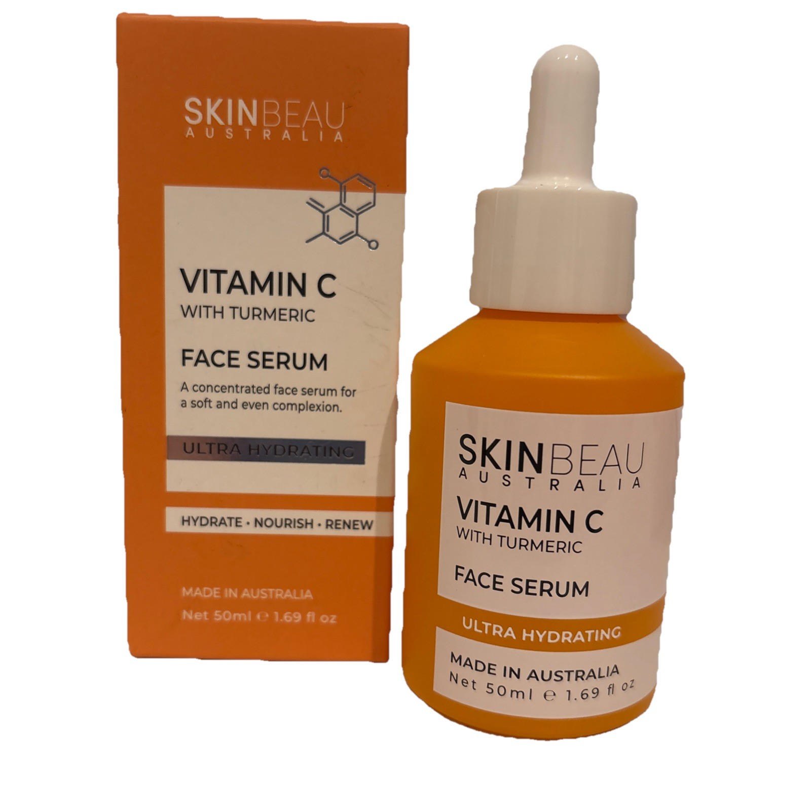 SKINBEAU Australia Vitamin C Face Serum With Turmeric Hydrating 1.69 Fl Oz