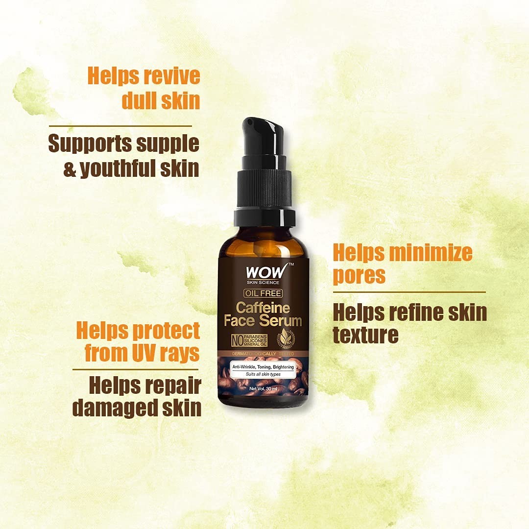 WOW Skin Science Caffeine Face Serum,No Parabens, Silicones, Mineral Oil – 30ml