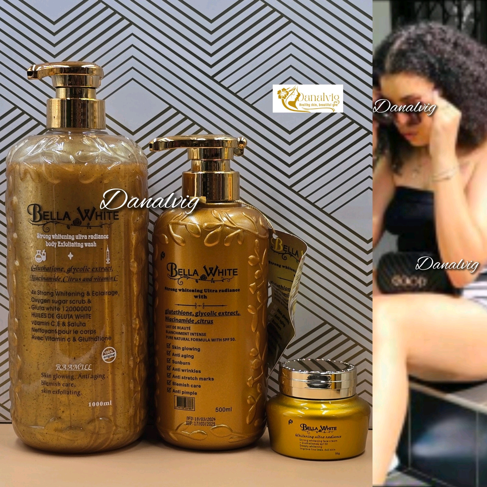 3pcs Bella white whitening ultra Radiance lotion, Wash & face cream 👌👌👌👌