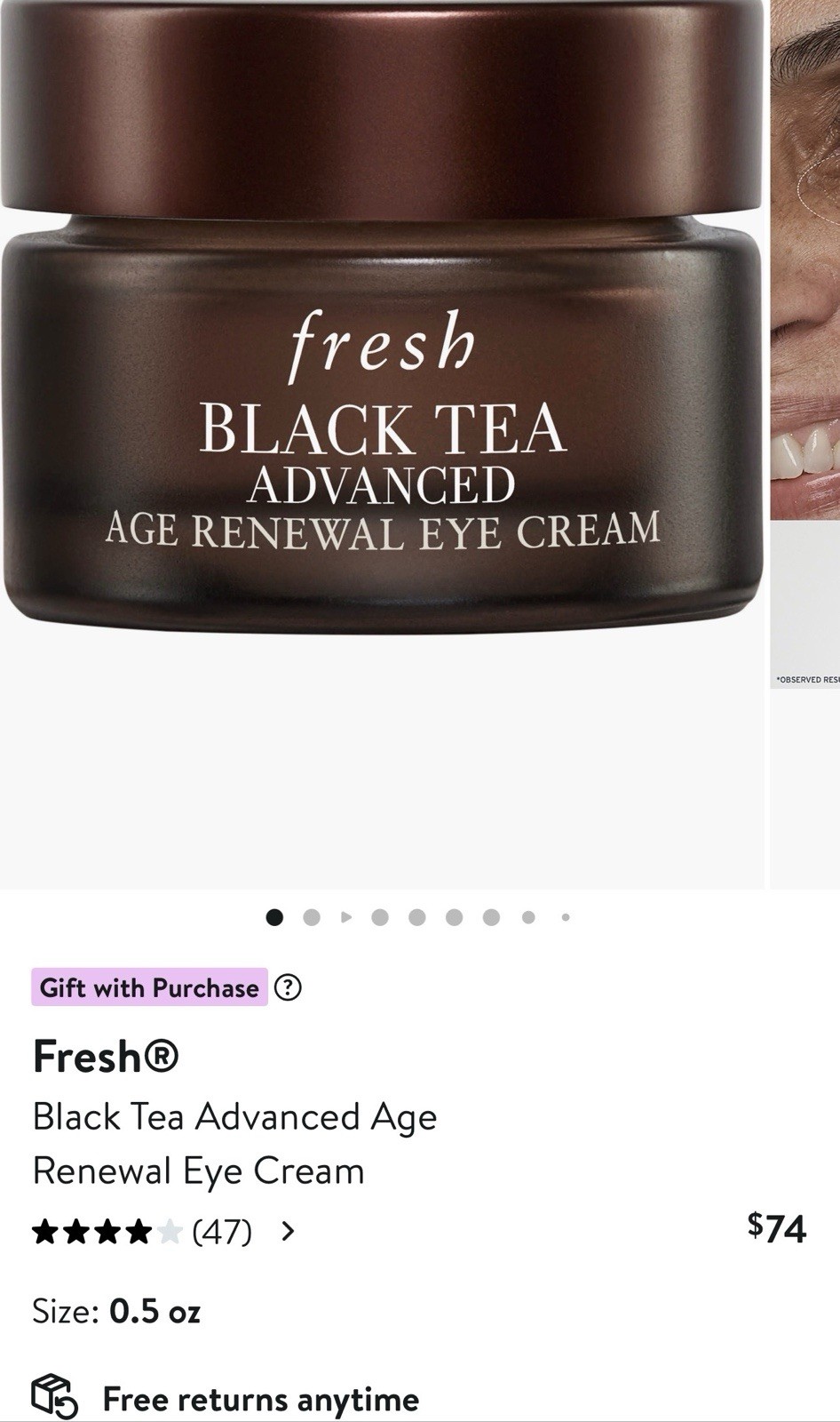 Fresh Black Tea Advanced Age Renewal Eye Cream 15ml 0.5oz Sealed BNIB