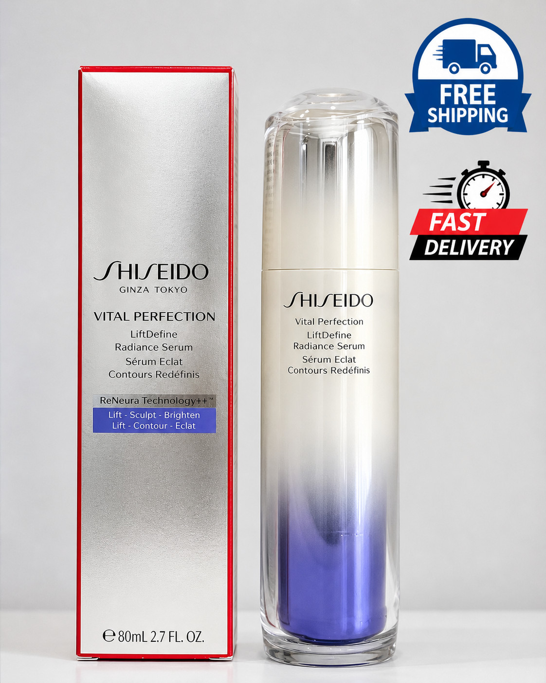 Shiseido Vital Perfection LiftDefine Radiance Serum 80mL / 2.7 oz New Sealed