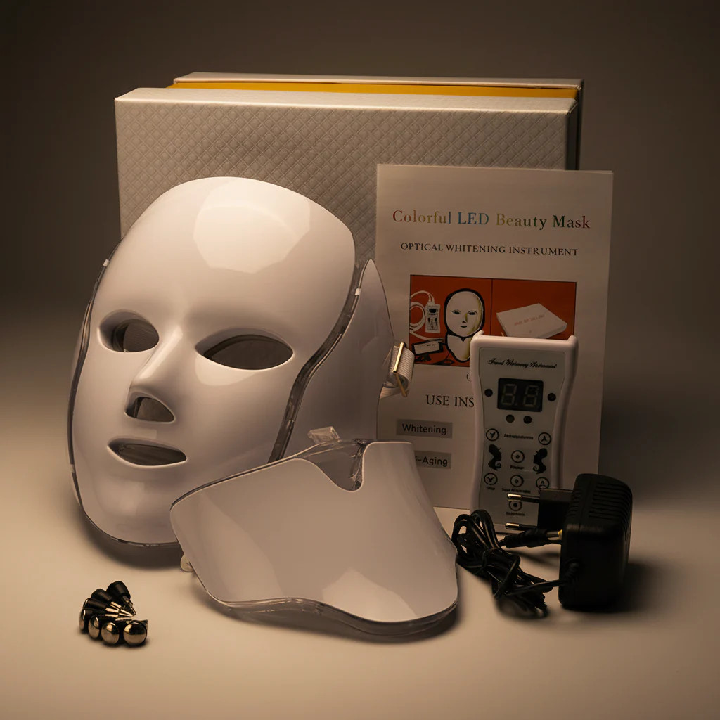 Red Light Therapy Mask | Face + Neck Attachment | Wrinkle Reduction | Anti Aging