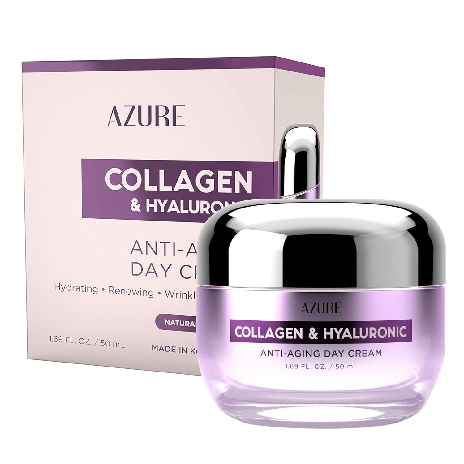 Azure Cosmetics Collagen & Hyaluronic Acid Face Moisturizer – Dermatologist Test