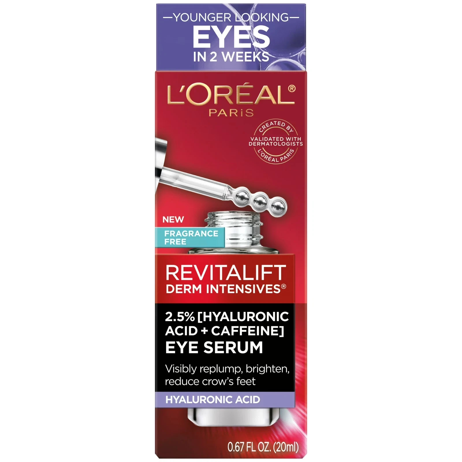 L’Oreal Paris Revitalift Caffeine Eye Serum, Replumps, 0.67 fl oz