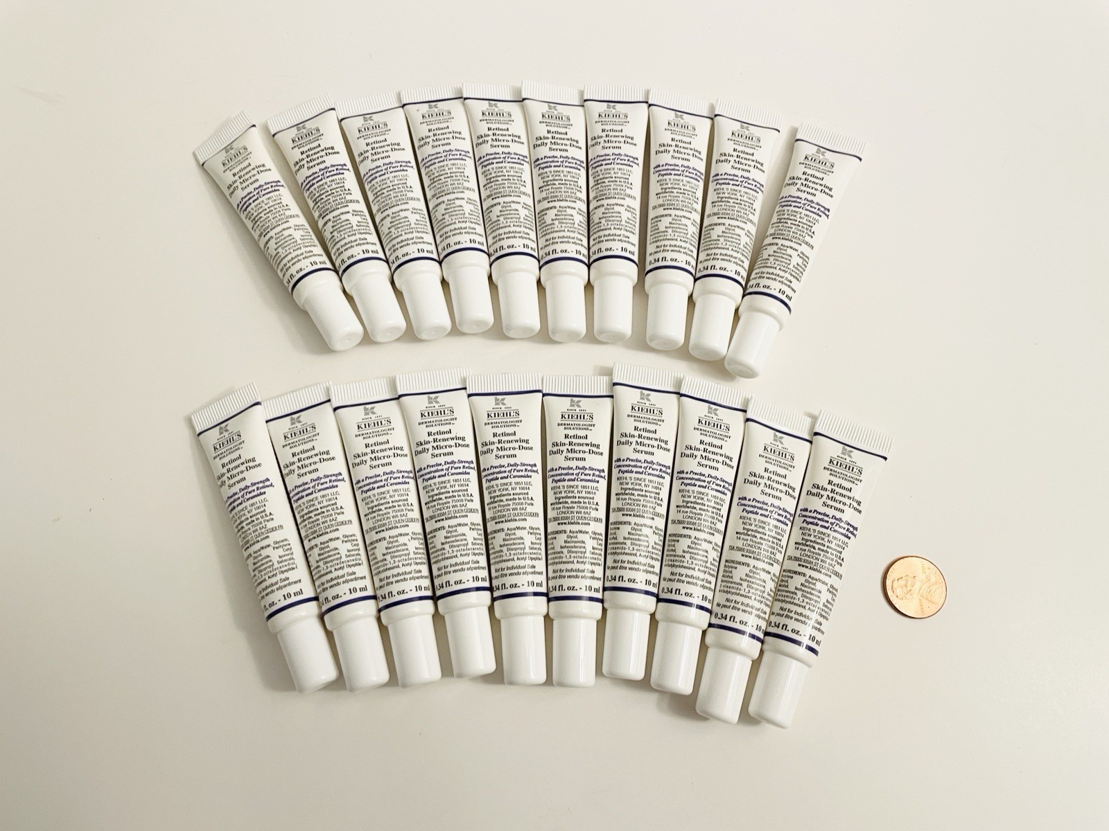 20 Kiehls Retinol Skin-renewing Daily Micro-Dose Serum 0.34 fl oz 10 mL Travel