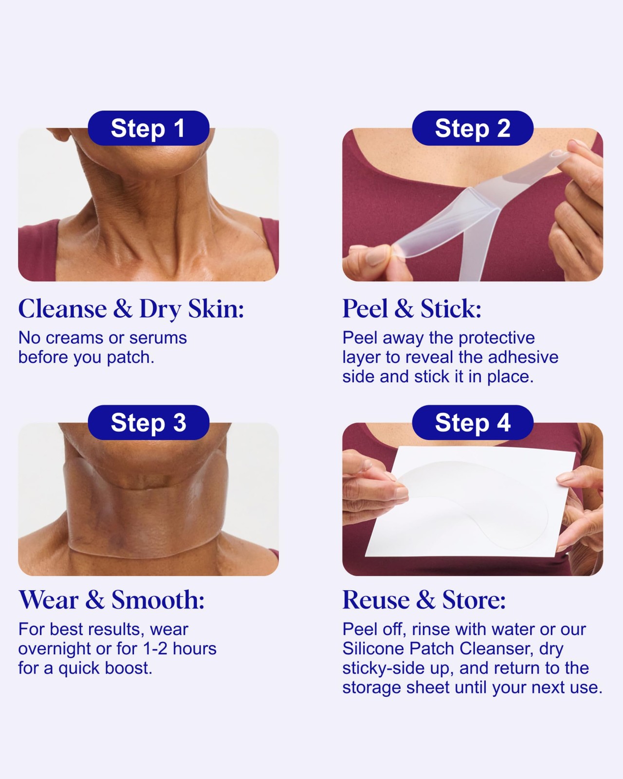 Neck Wrinkle Patch – Reusable Silicone Smoothing Pads, Sensitively Formulated…