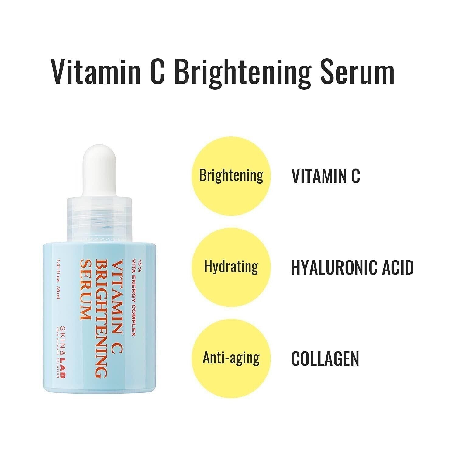 BRAND NEW SKIN & LAB Vitamin C Brightening Serum 1.01oz / 30ml 2 PACKS