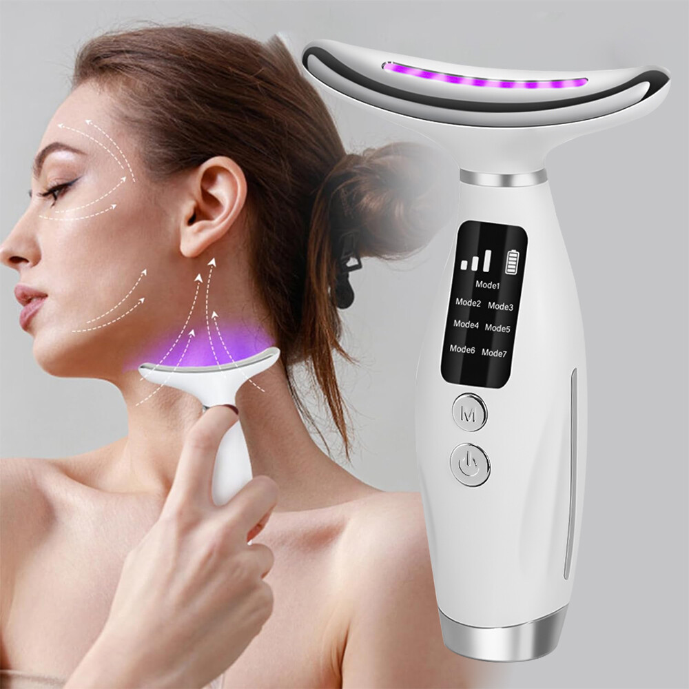 7 in 1 LED Face Massager Skin Tightening Anti-Wrinkle Neck Lifting Beauty Device
