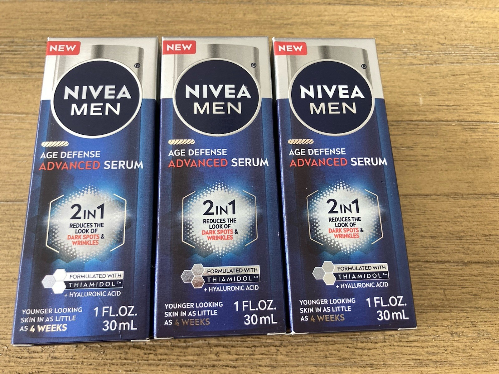 3 Nivea MEN Age Defense Advanced Serum 2 in 1 Dark Spots & Wrinkles 30 Ml NEW