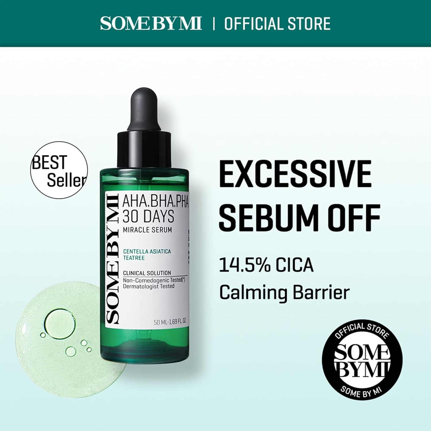 SOME BY MI AHA BHA PHA 30 Days Miracle Serum – 1.69oz, 50ml – Daily Centella Amp