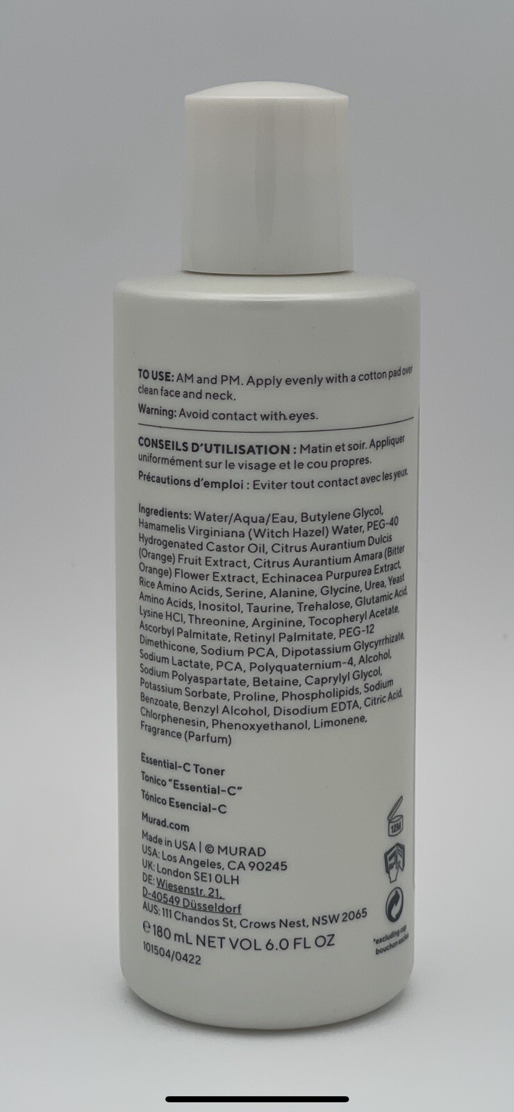 Murad Environmental Shield Essential-C Toner 6oz / 180mL (NB)