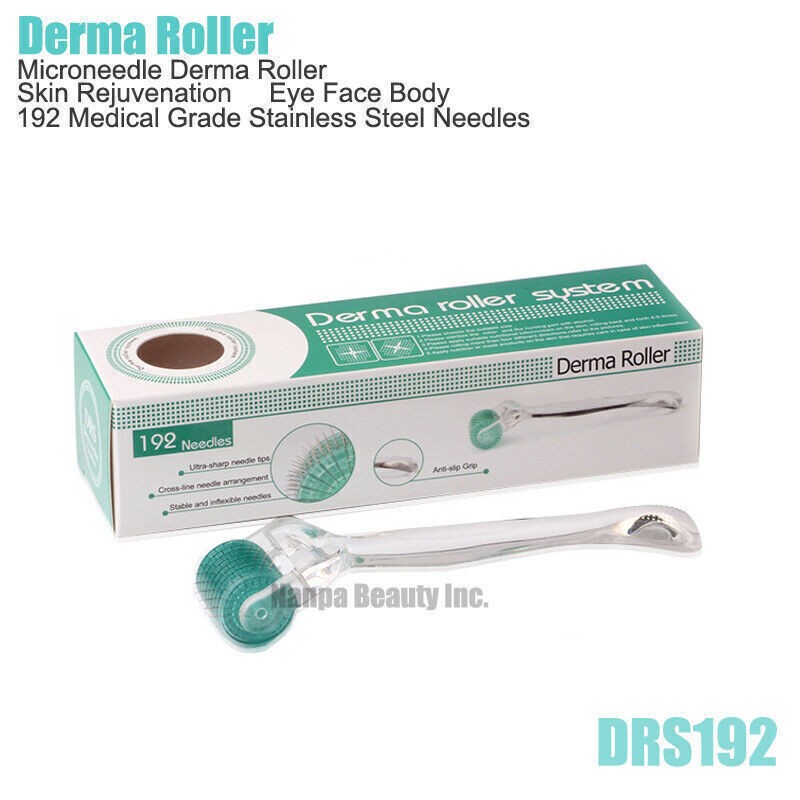 Derma Roller 192 pins Titanium 0.2mm-3mm for Hair Growth Skin Anti Acne Wrinkles