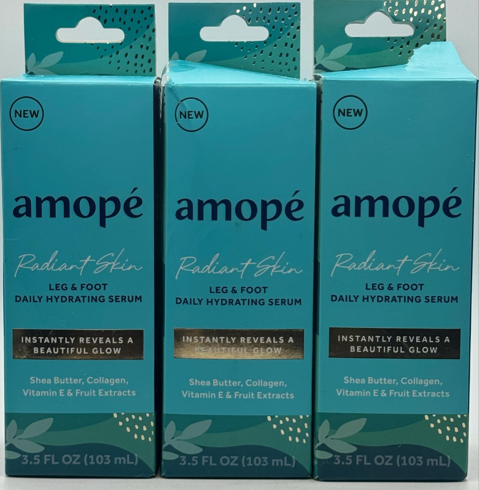 3PK Amope Radiant Skin Leg & Foot Daily Hydrating Serum ~ 3.5 FL OZ EACH ~ READ