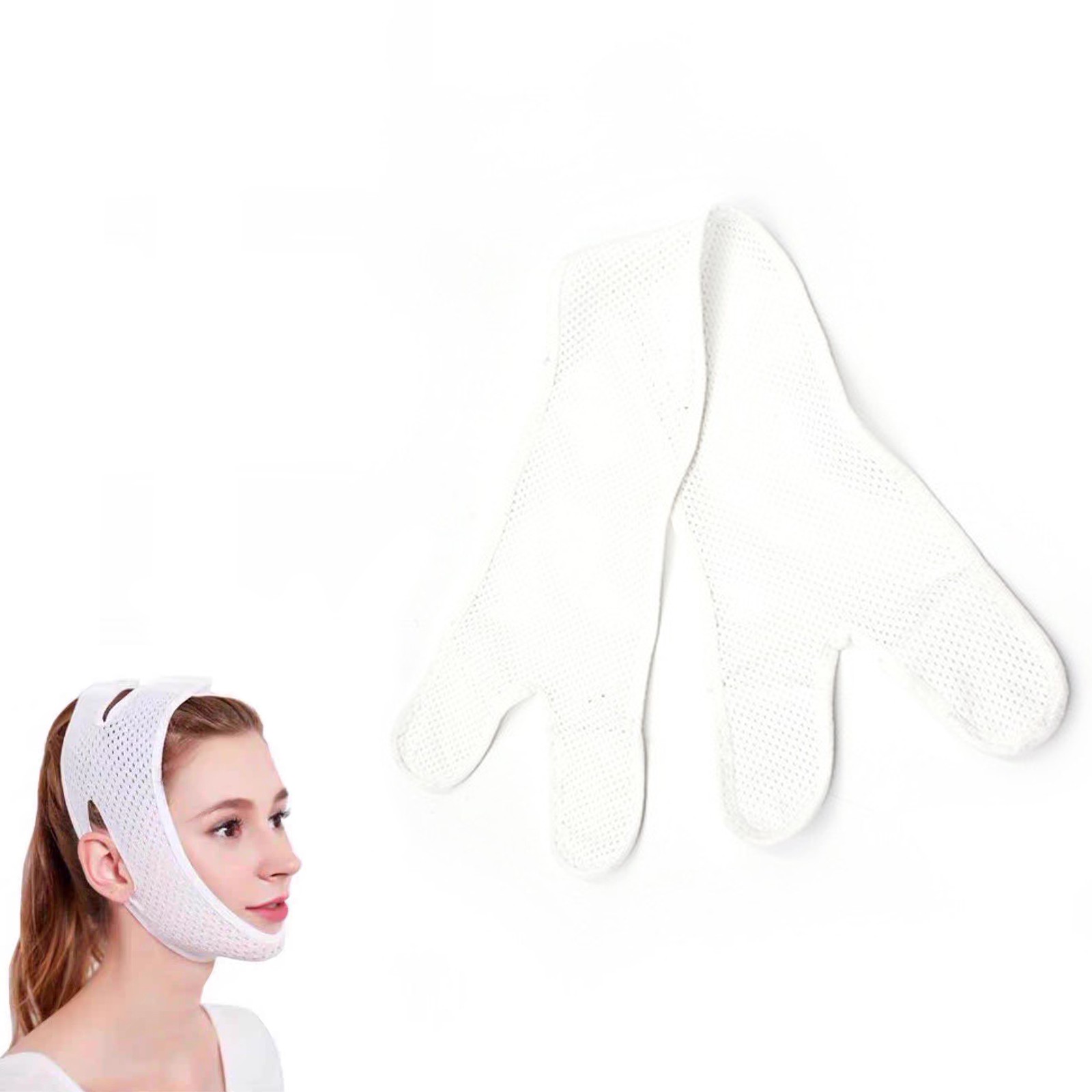 Nylon Fabric Slimming Face Mask Belt Anti Wrinkle Bandage Lifting Cheek Band M