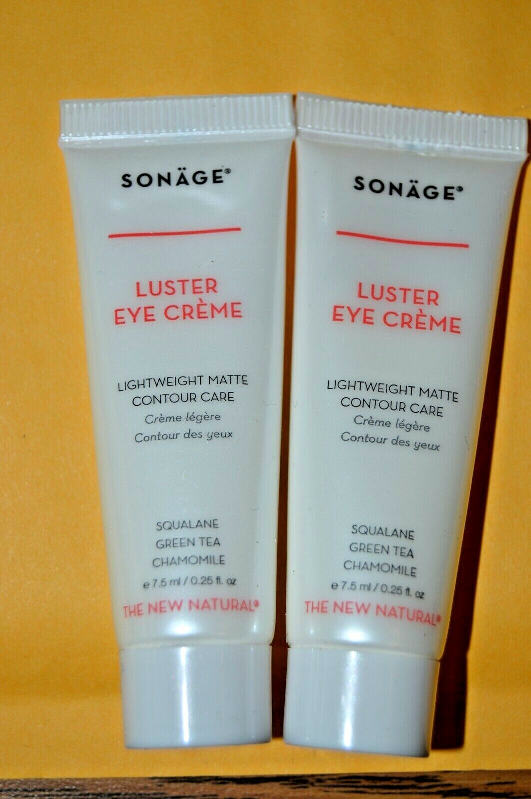 2X Sonage Luster Eye Creme Lightweight Matte Contour Care 7.5ml/0.25oz Travel Sz
