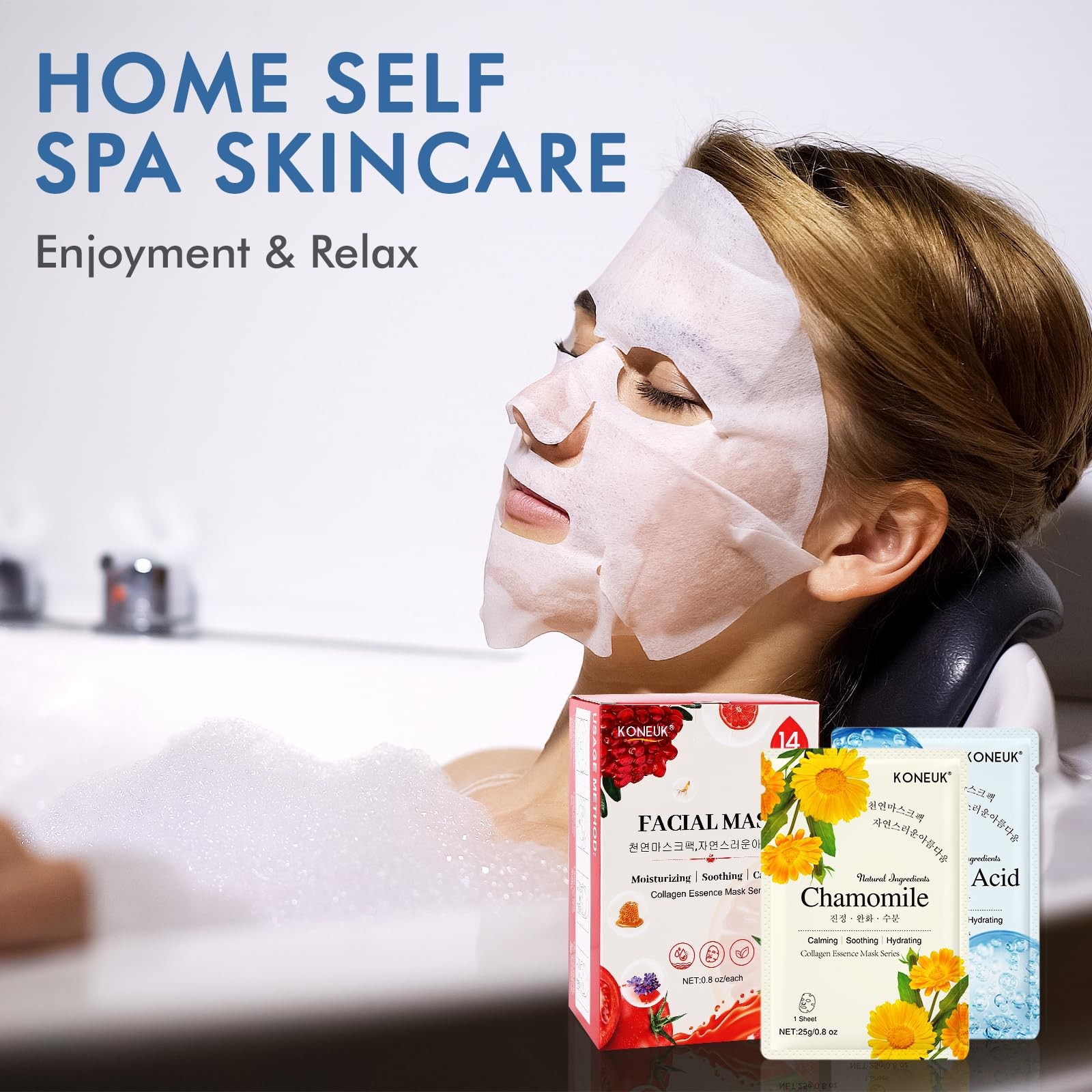 14 Pack Sheet Face Masks Skincare, Hydrating Face Masks Suitable for Dry Skin…