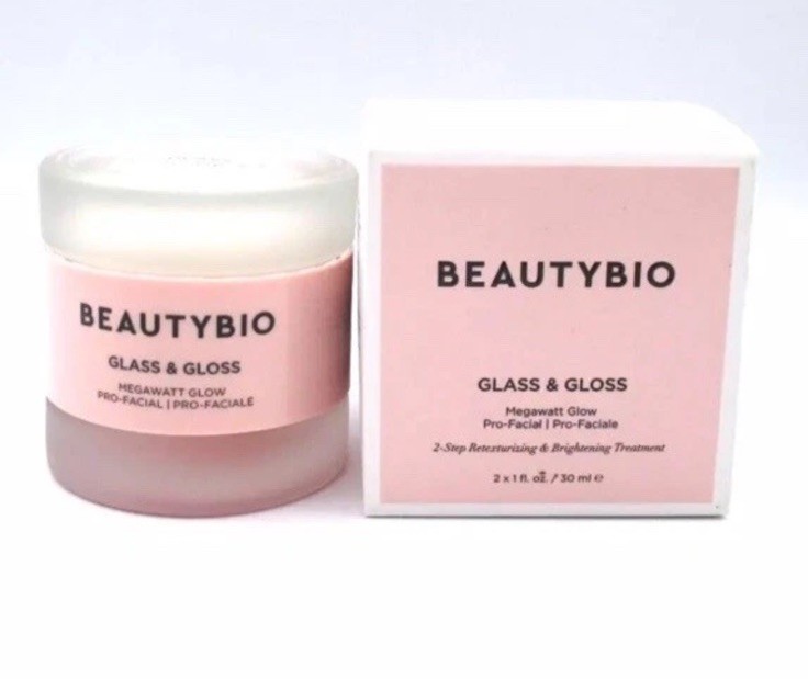 BeautyBio Glass & Gloss 2-Step Retexturizing & Brightening Pro-Facial 2x 1 FL OZ