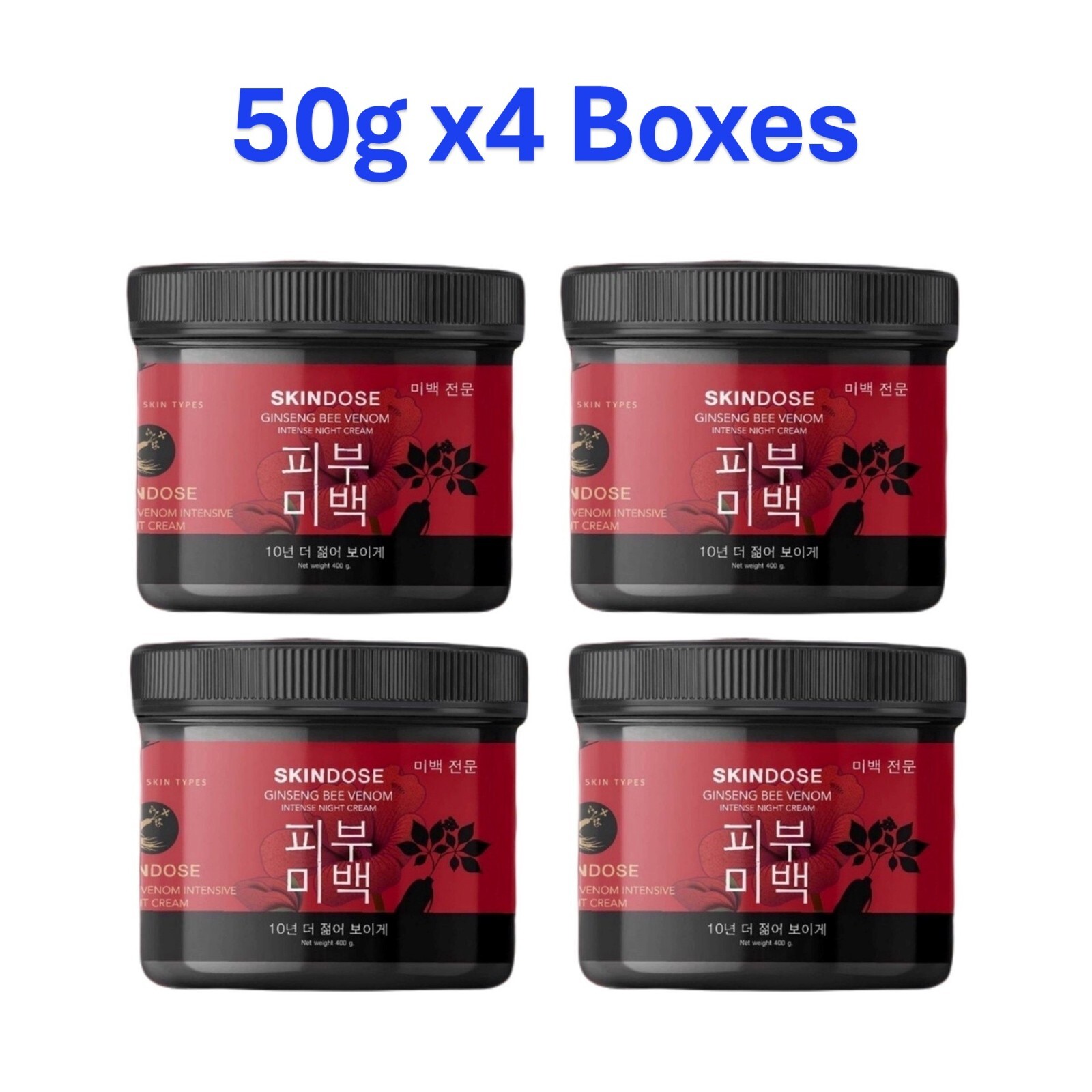 4 X Skindose Ginseng Bee Venom Body Instense Night Cream Skin Care 400g