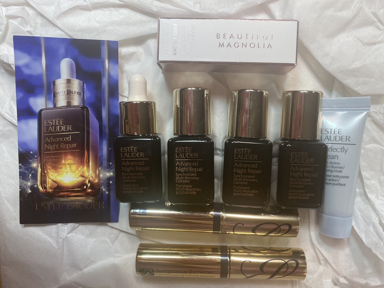 (New) Estee Lauder Adv Night Repair (.23 oz x 4) + Other Assorted Travel Packs