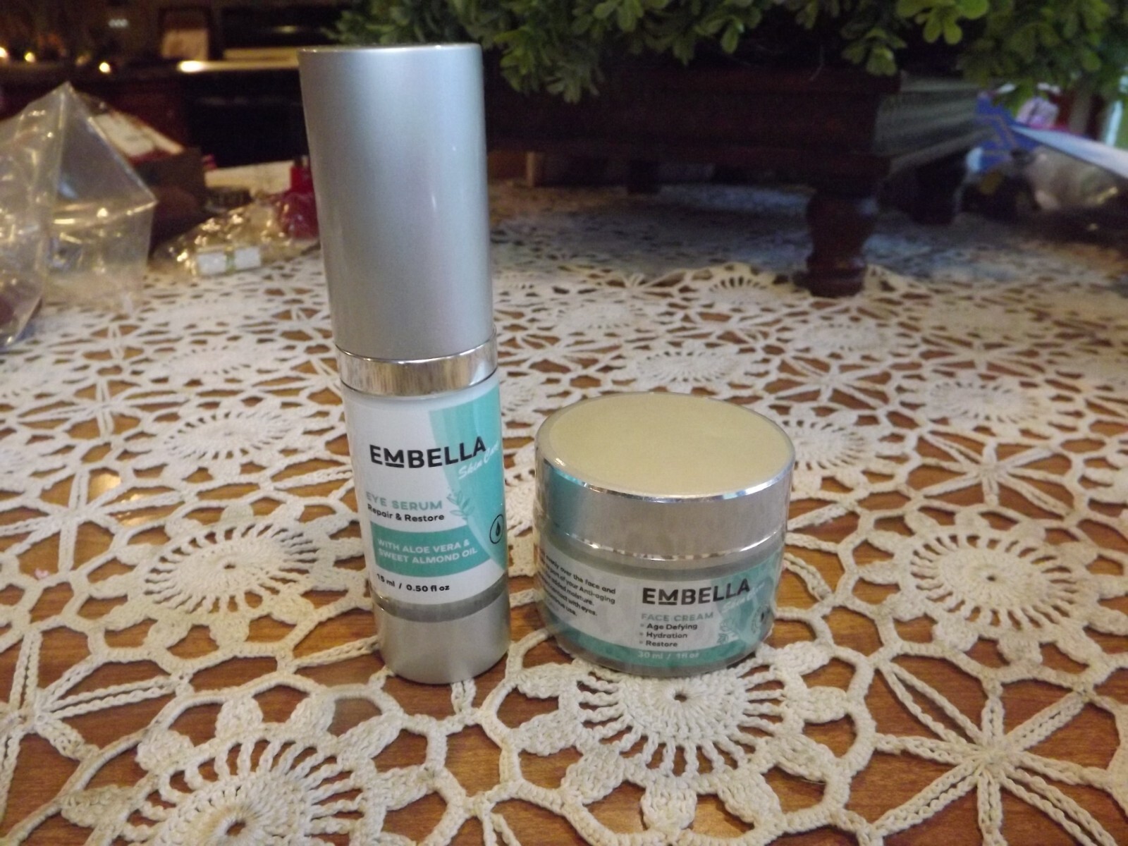 Embella Face Cream (1 fl oz) and Eye Serum (.5 fl oz), Age Defying, NEW SEALED