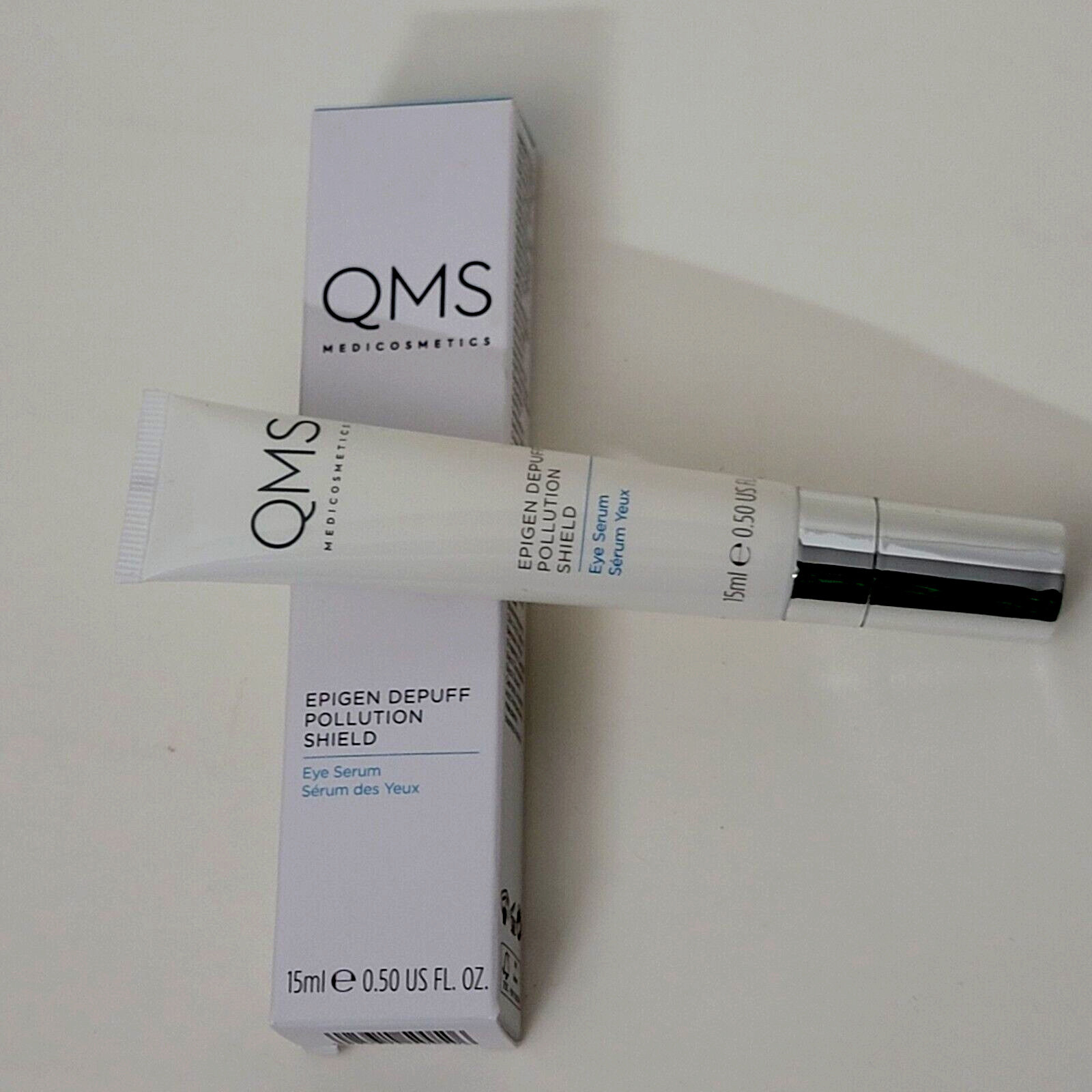 QMS MEDICOSMETICS EPIGEN DEPUFF POLLUTION SHIELD EYE SERUM 0.5 fl oz NEW IN BOX