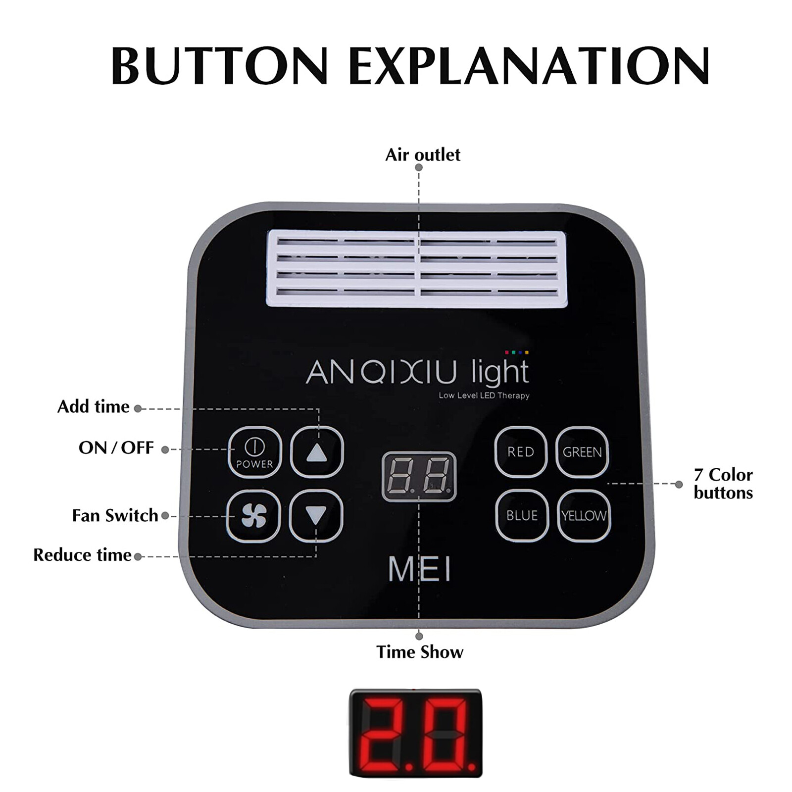 LED Face Mask Light Therapy-7 Color LED Therapy Light Lamp Facial Skin Care Tool