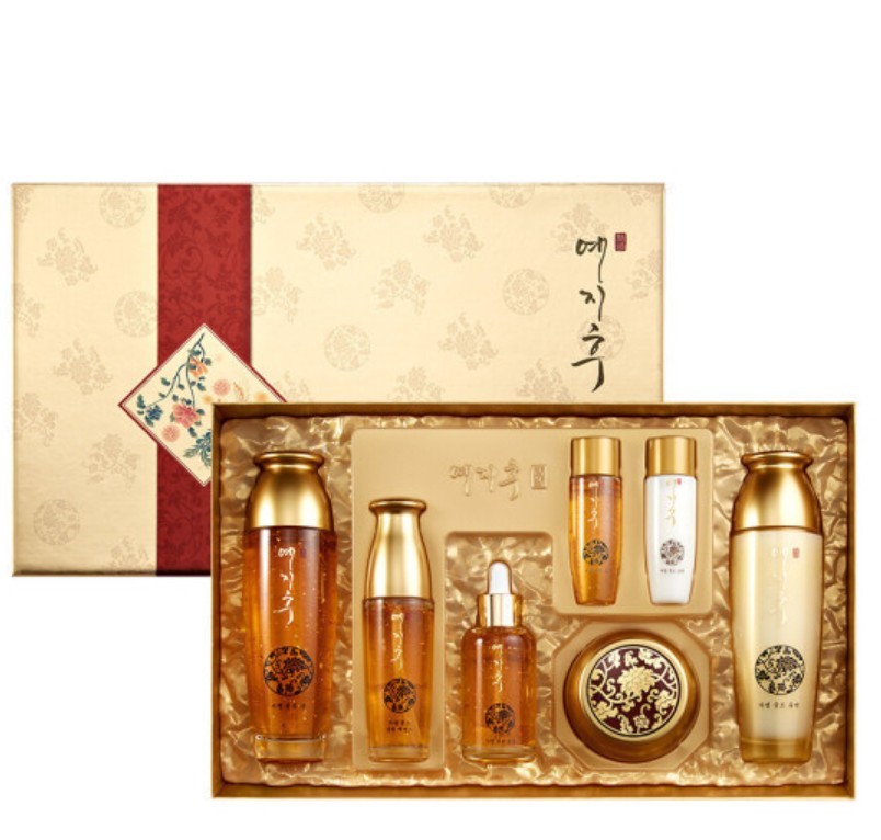 Yezihu gold 5pcs set anti-aging wrinkle care k-beauty premium herbal gift box
