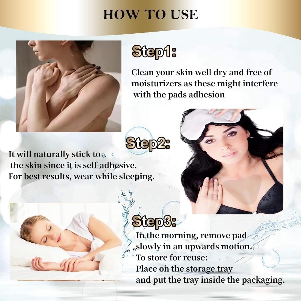 2× Anti-Wrinkle Chest And Neck Silicone Pads Are Reusable And Washable Sleeping