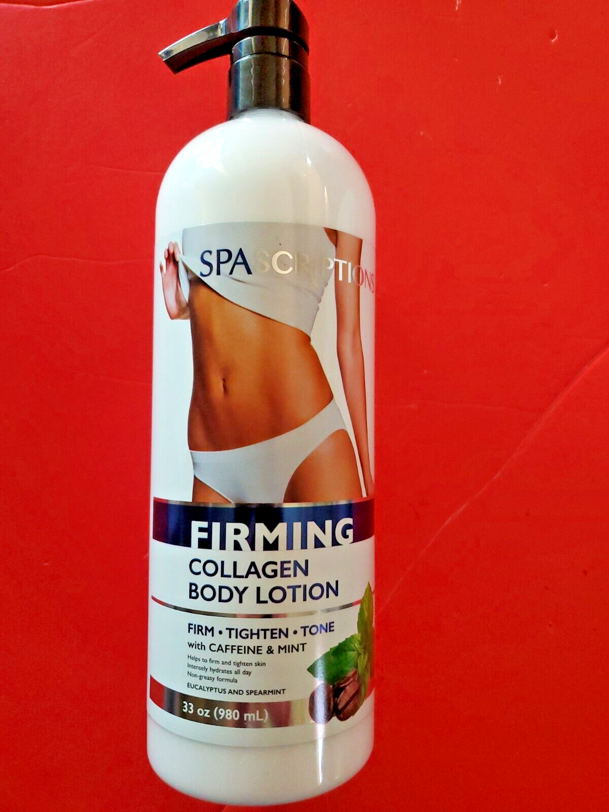 SPASCRIPTIONS FIRMING COLLAGEN BODY LOTION WITH CAFFEINE & MINT 33 OZ