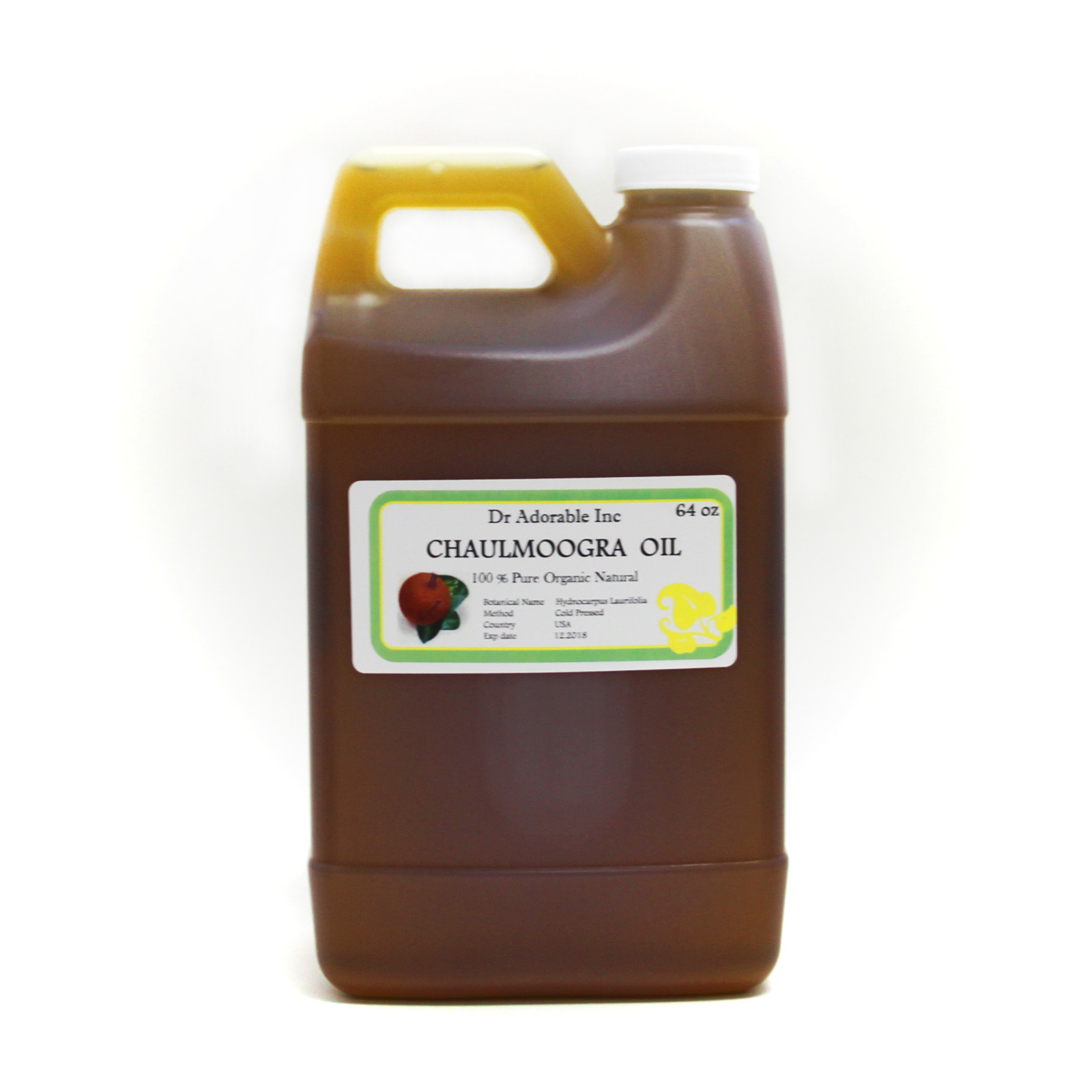 64 oz 100% PURE ORGANIC CHAULMOOGRA OIL ANTI AGING COLD PRESSED NATURAL FRESH