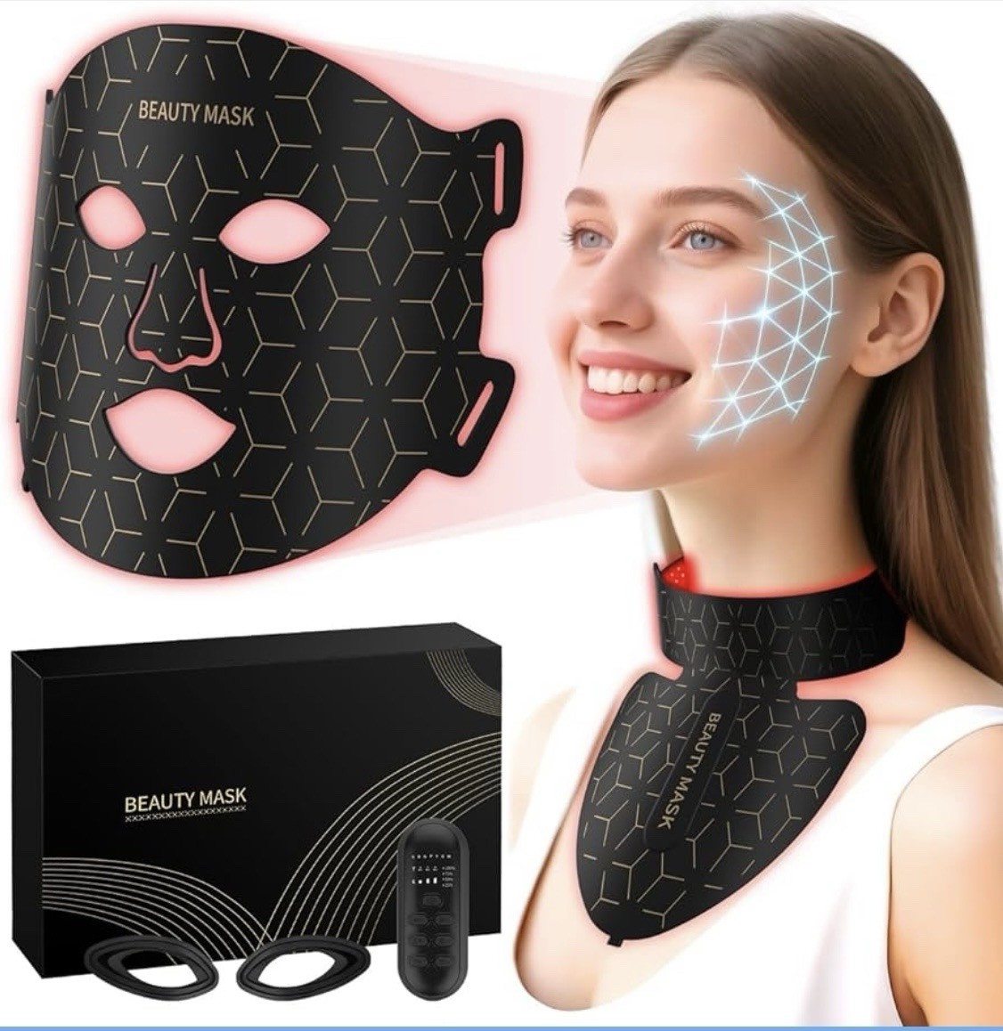 Red Light Therapy for Face & Neck, Red Light Mask with 850nm Verbufo