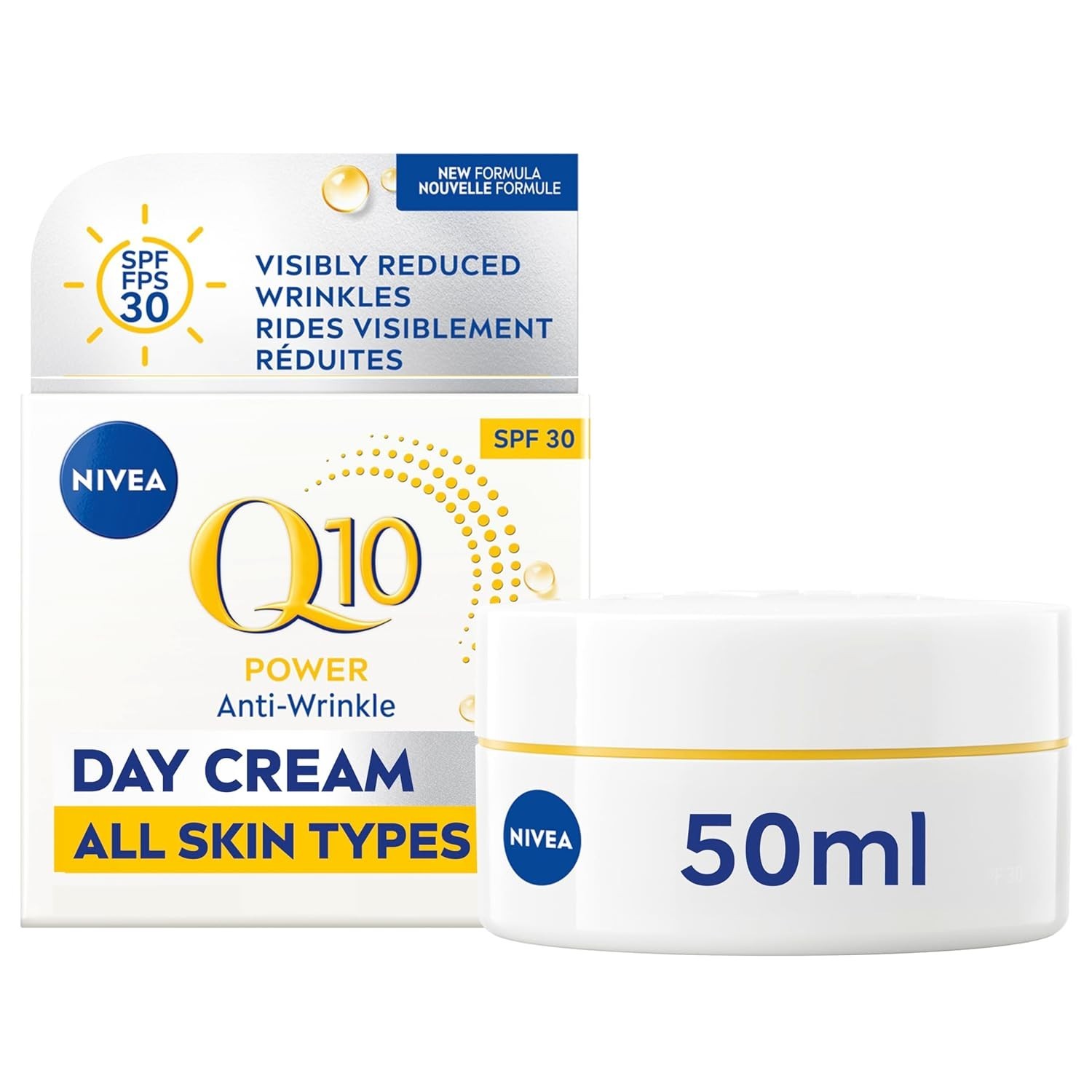 NIVEA Q10 Plus ANTI-WRINKLE with SPF 30 Day Care Cream 50 ml size (1.69 oz)