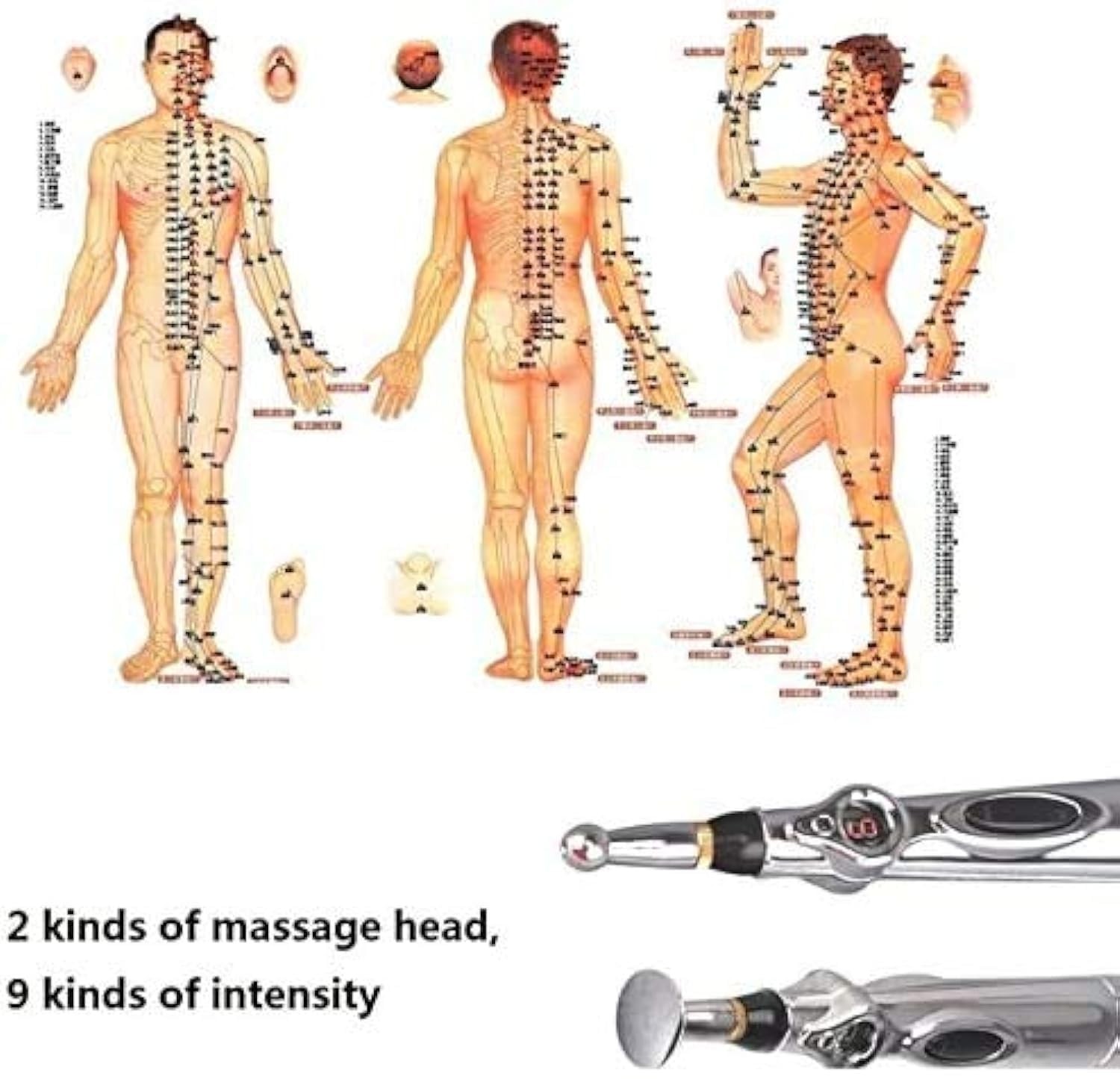 Zeerkeer Acupuncture Pen 3-in-1 Electronic 7 Piece Set, Battery Powered