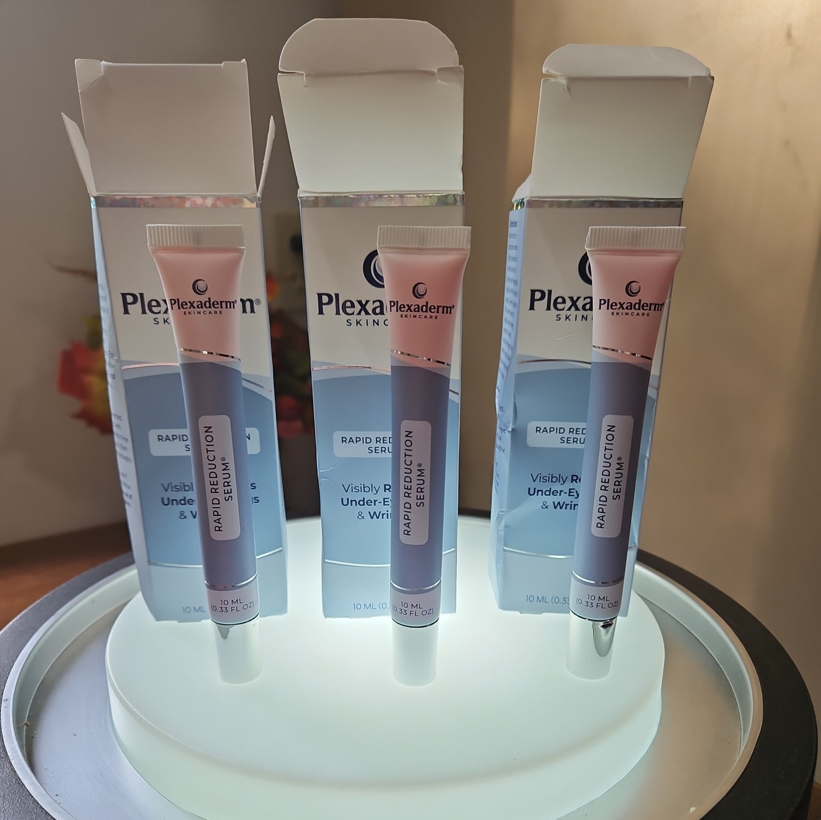 (3)Plexaderm Rapid Reduction Serum Under-Eye Bags Wrinkles 10 ml (.33 Fl Oz)