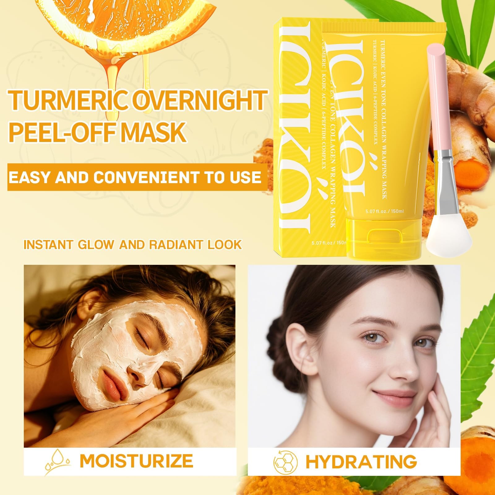 Turmeric Collagen Night Wrapping Mask 5.07 oz (2x Standard Size) – Overnight …