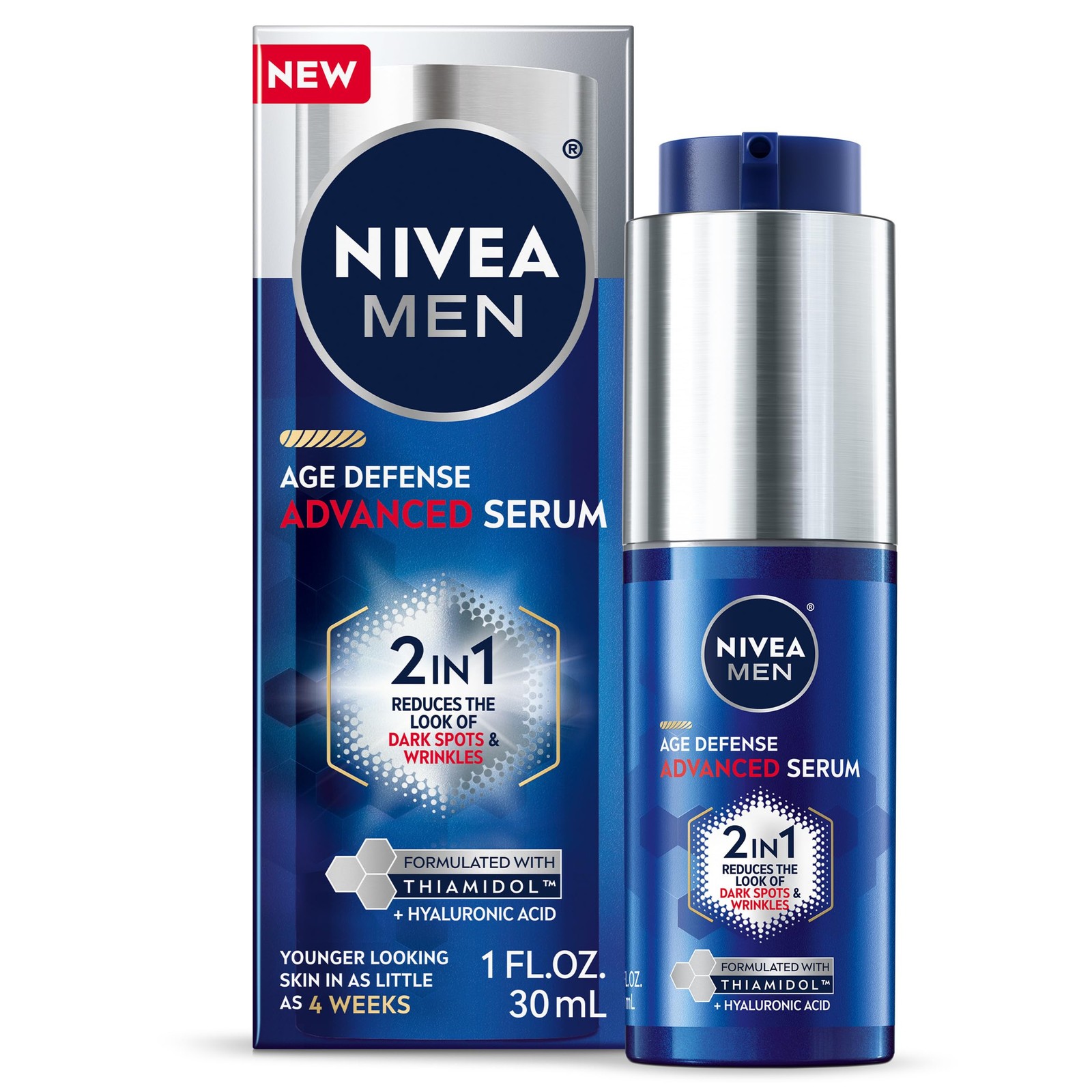 NIVEA MEN Age Defense Advanced Face Serum for Dark Spots 1 Fl Oz (Pack of 1)