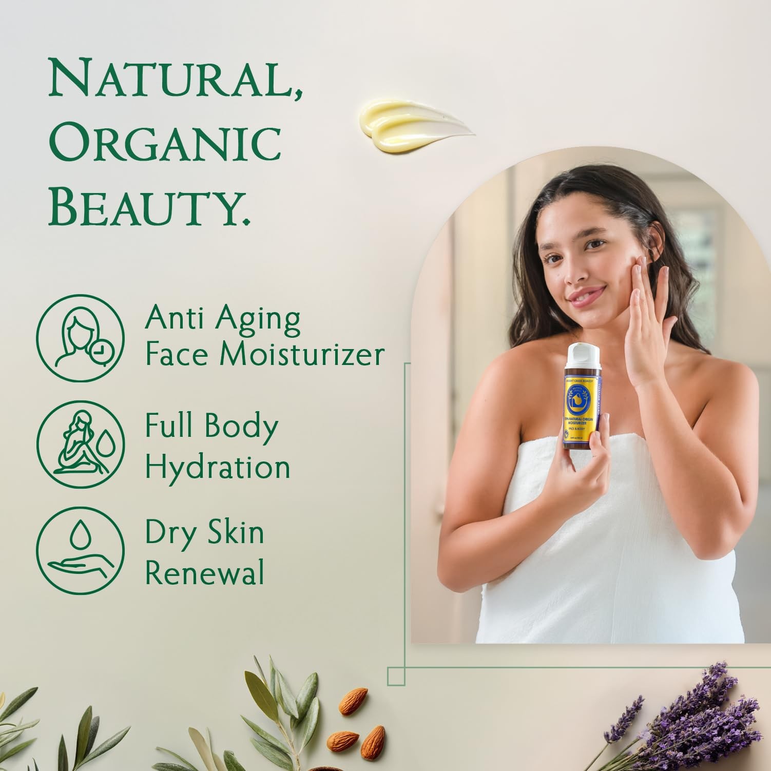 Ancient Greek Remedy Organic Face Moisturizer 3.4 Fl Oz (Pack of 1), Lavender