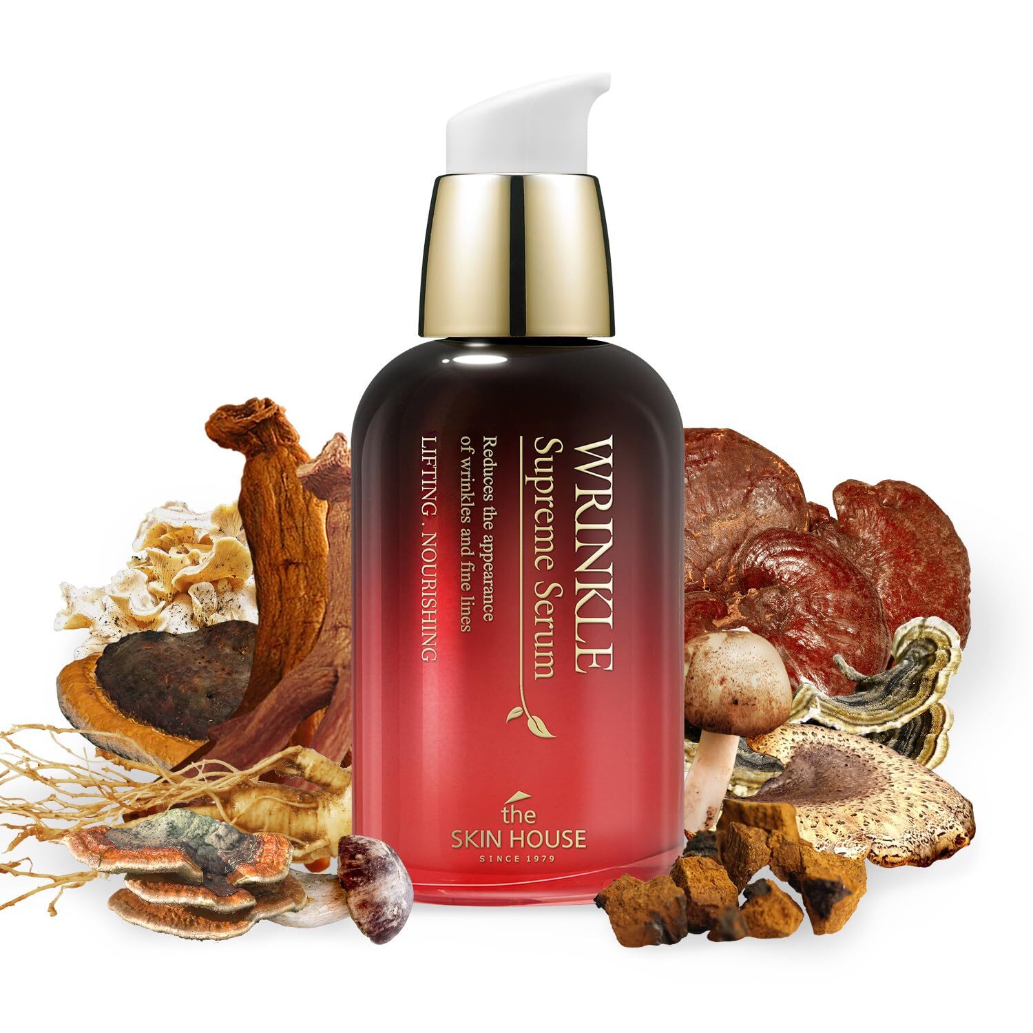 Korean Ginseng Serum with Mushrooms Anti Aging Firming Wrinkle Care 50ml