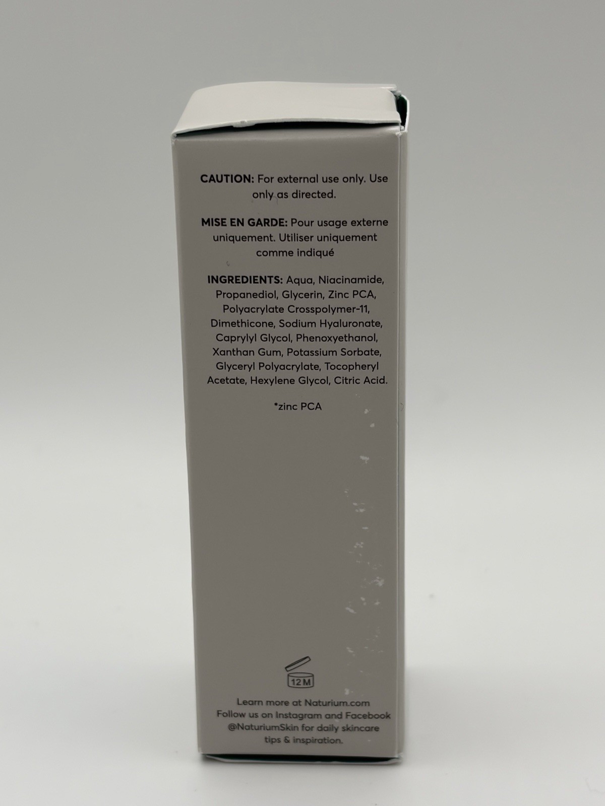 NEW NIB Naturium Niacinamide Face Serum 12% + Zinc 2% Travel Size 15ml/0.5oz
