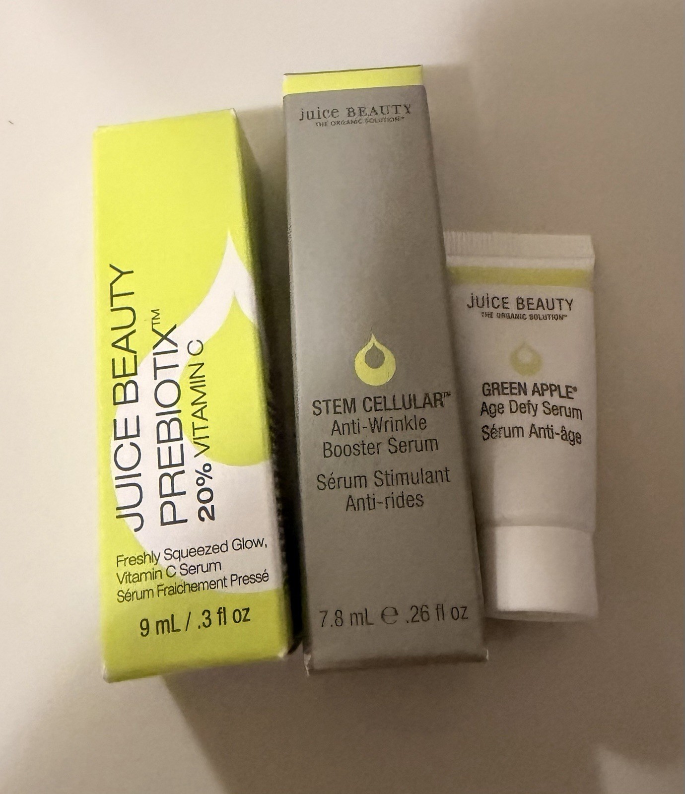 NEW 3pcs Lot JuiceBeauty PRebiotix 20% Vitamin C & Anti Aging Serum Travel Size